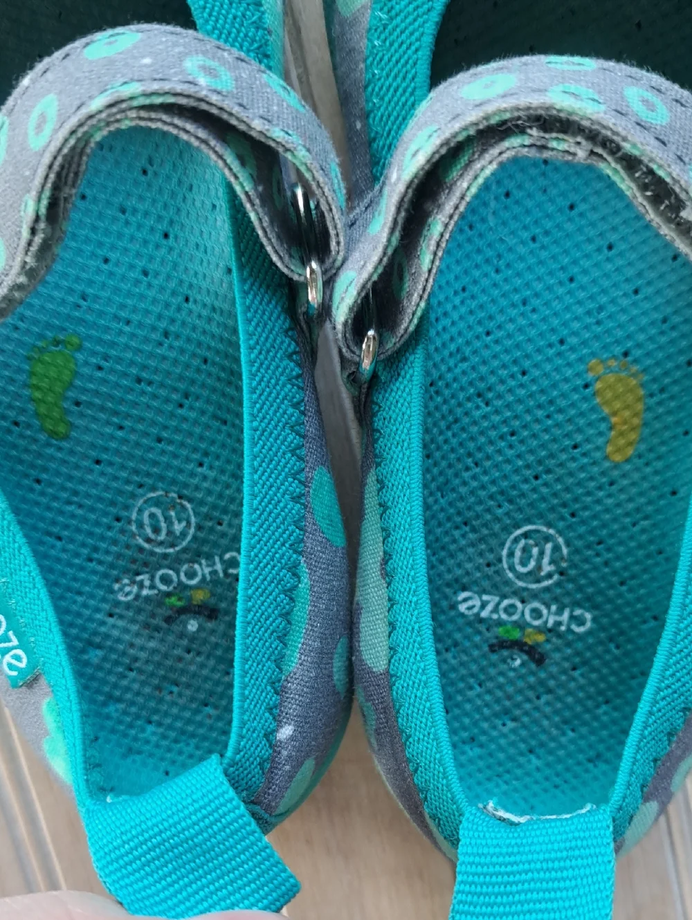 Chooze Jump Blossom Mary Jane Flats Toddler Girl Print Teal Floral Comfort Shoes